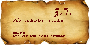 Závodszky Tivadar névjegykártya