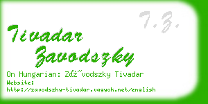 tivadar zavodszky business card